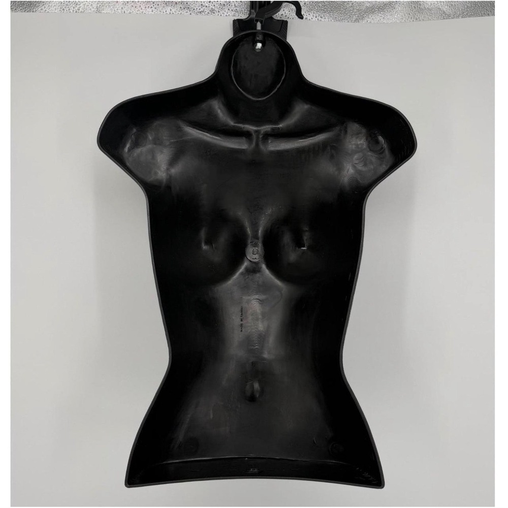 Black Hanging Mannequin Torso Set Male and Female Plastic Clothing Display Forms - Picture 5 of 5